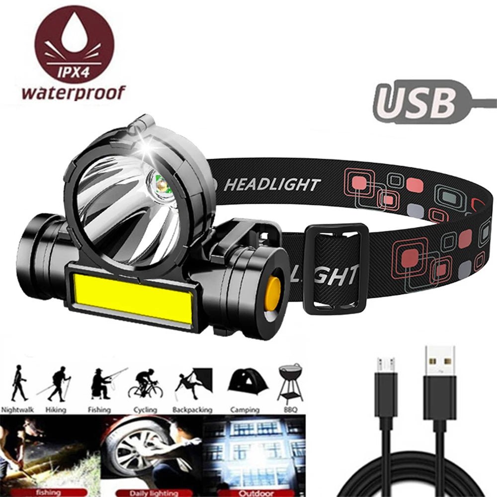 Rechargeable Sensor Headlamp with 5 Styles - silverfoxgoods